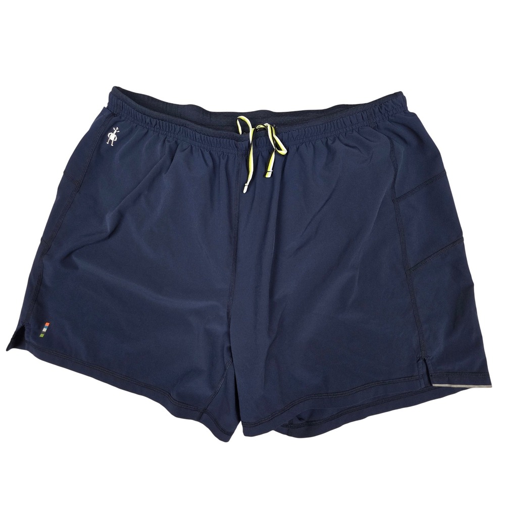 Smartwool Merino Wool Sport 5" Shorts Mens XL Navy Blue Running Athletic Lined